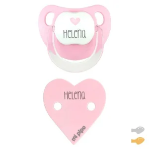 Chupete Personalizado con Broche Chupetero Baby Corazón Rosa