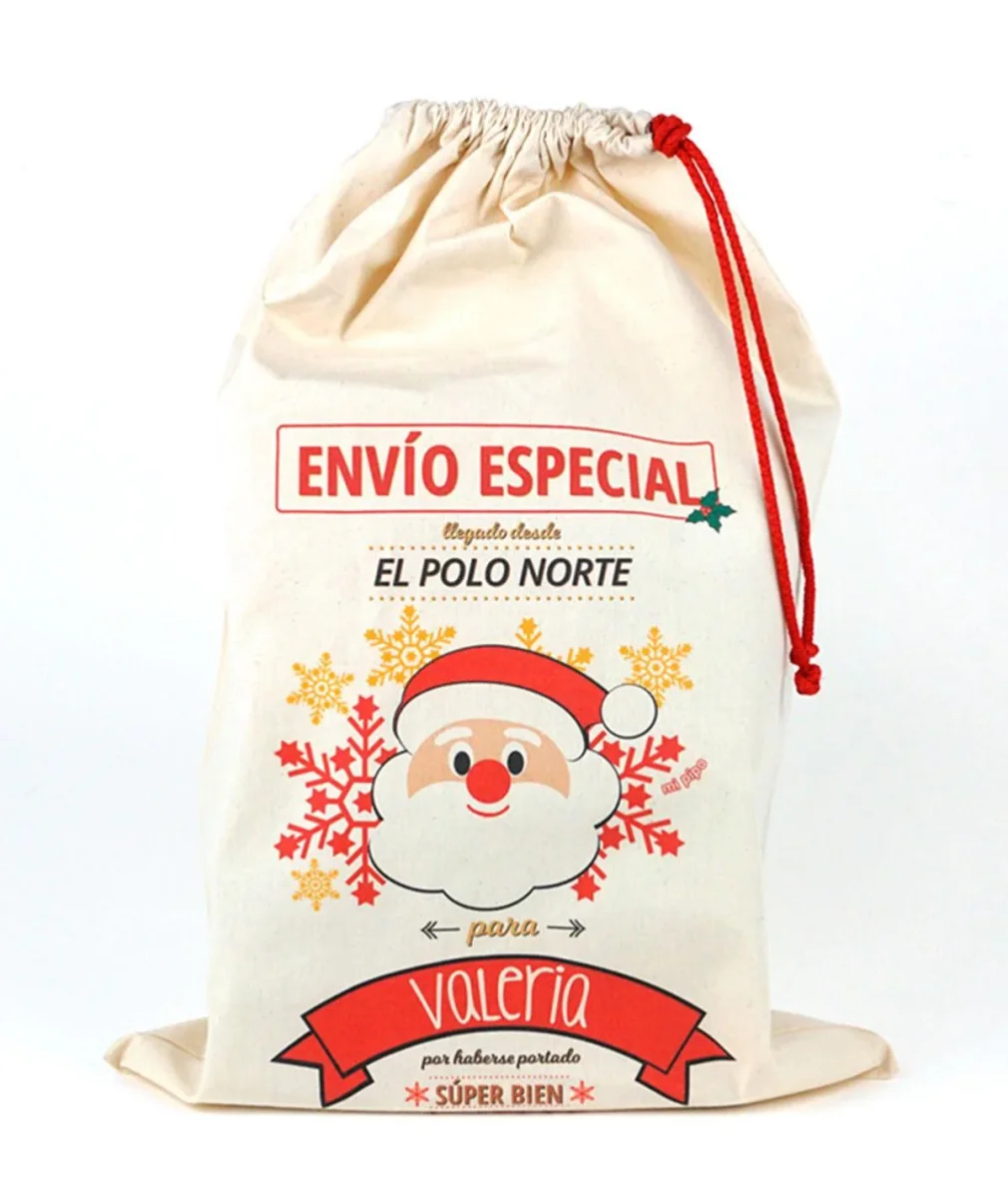 Saco Guarda Juguetes Personalizado Mi Pipo Navidad Papa Noel