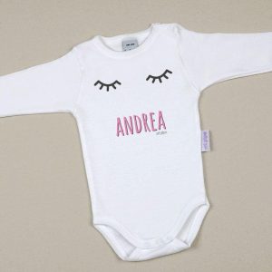 Body Personalizado Bebé Pestañas Nombre Mi Pipo