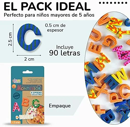 90 Letras Magneticas Niños/Imanes Pizarra Magnetica/Imanes Niños/Juguetes Montessori/Juegos para Niños/Juegos Educativos Niños/Letras Imanes 90 Letras Magneticas Niños - Imagen 5
