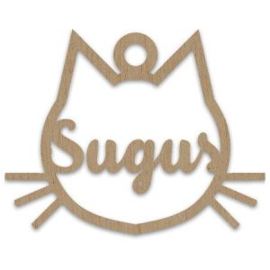 Adorno navideño personalizado nombre en madera mascota Gato