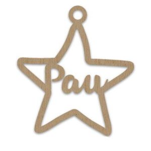 Adorno navideño personalizado nombre en madera estrella