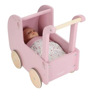 Carrito muñecas Madera Rosa Little Duch