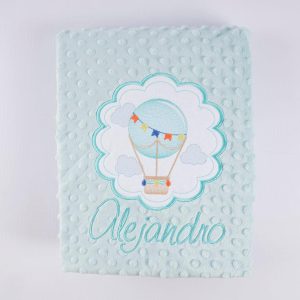 Manta Personalizada Bebé Regalo Nacimiento Globo Aerostatico Nanetes