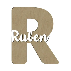 Nombre en Madera Inicial con nombre relieve