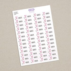 52 Etiquetas termoadhesivas Ropa Conejito rosa
